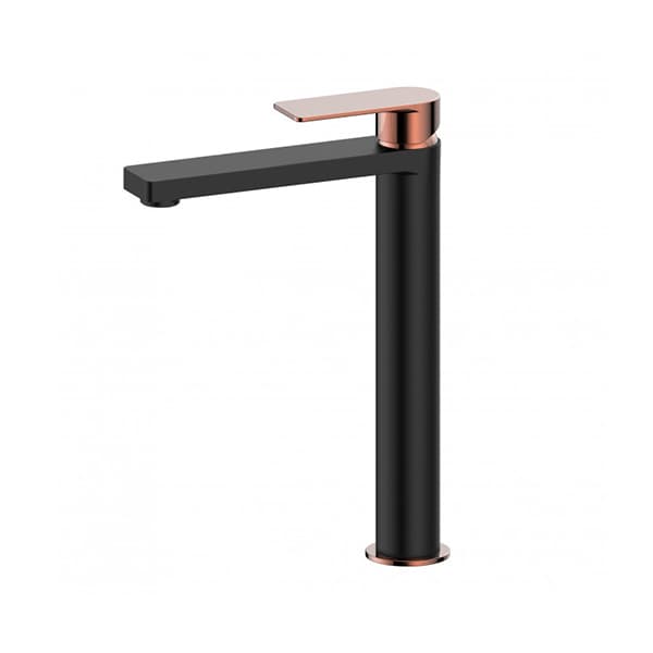 Baterija za lavabo visoka COPEN NOOK mat crna / rose gold