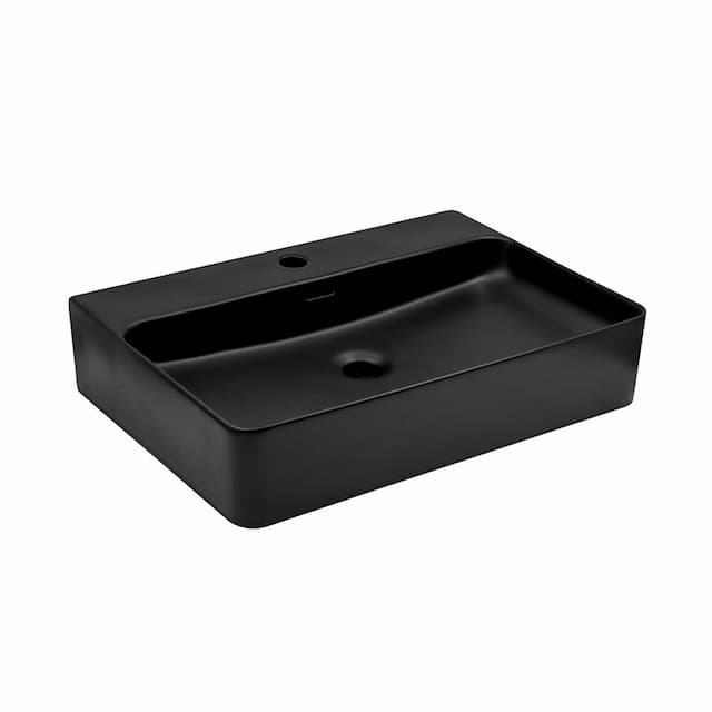 Lavabo nadgradni MINOTTI 600x425x135 sa otvorom za slavinu mat crni