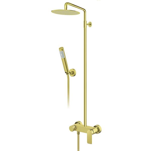 Baterija za tuš kadu ROSAN S2 GOLD sa usponskim tušem 210x210mm 237251G