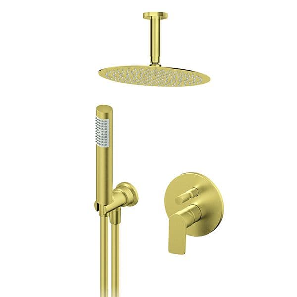 Uzidna baterija za tuš kadu ROSAN S2 GOLD sa plafonskim 250mm i ručnim tušem 231603G