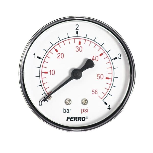 Manometar aksijalni fi 63mm 1/4" (0-4 bar) FERRO