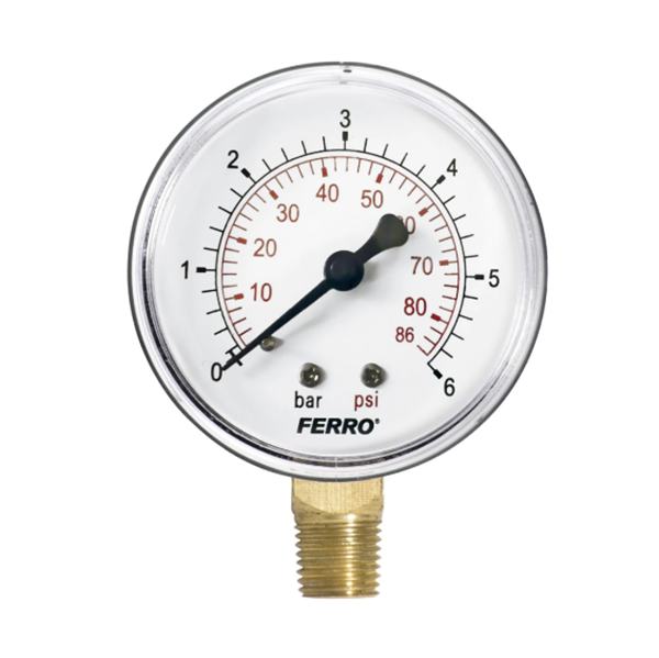 Manometar radijalni fi 63mm 1/4" (0-6 bar) FERRO