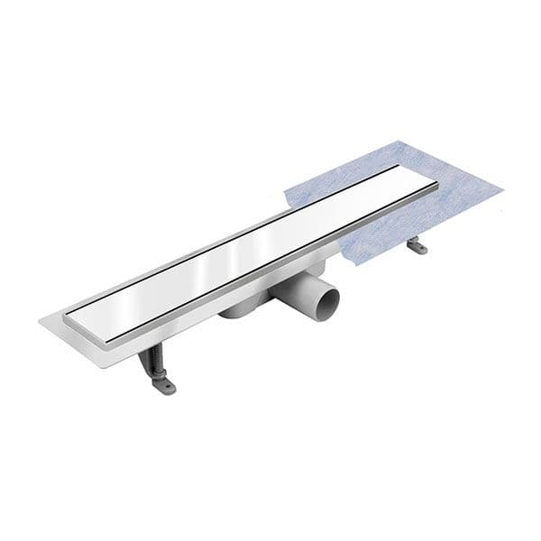 Tuš kanalica inox VOGI 500mm STAKLO BELO set
