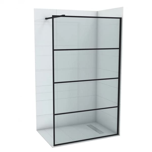 Tuš stena Walk-in COPEN MONTE 900x2000 crni mat ram 8mm staklo