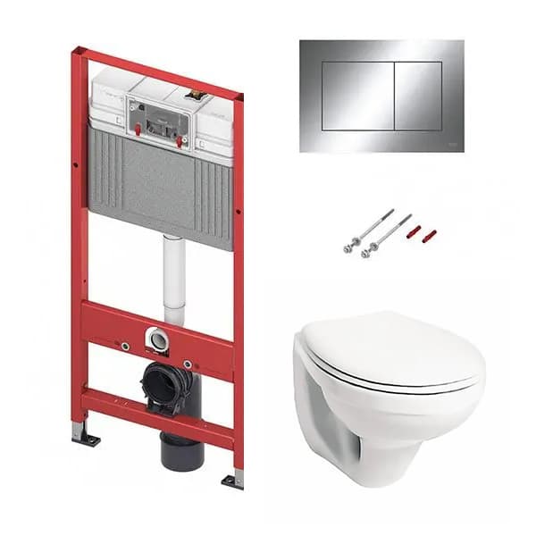 TECE set - Ugradni vodokotlić TECE + Hrom sjaj tipka + KOLO wc šolja sa slim soft close daskom