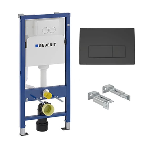 Ugradni vodokotlić GEBERIT Duofix basic set taster Delta 50 crna mat 458.128.14.2