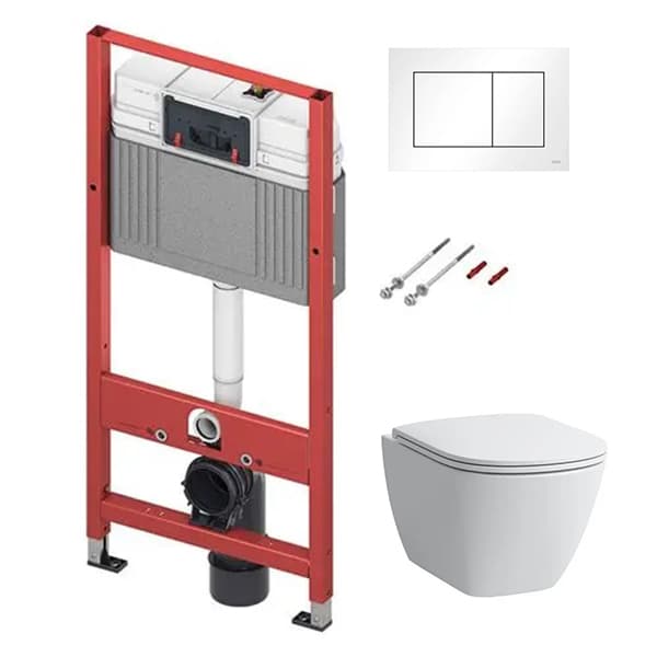 TECE set - Ugradni vodokotlić TECE +  bela tipka + LAUFEN LUA  wc šolja sa soft close daskom