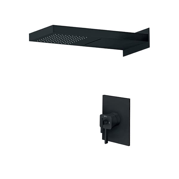 Termostatska uzidna baterija ROSAN S2 THERMO BLACK sa konzolom i slapom 2T31201B