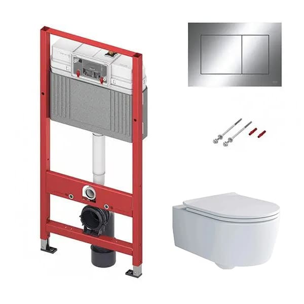 TECE set - Ugradni vodokotlić TECE +  bela tipka + VILLEROY & BOCH SOUL wc šolja rimless sa daska soft close