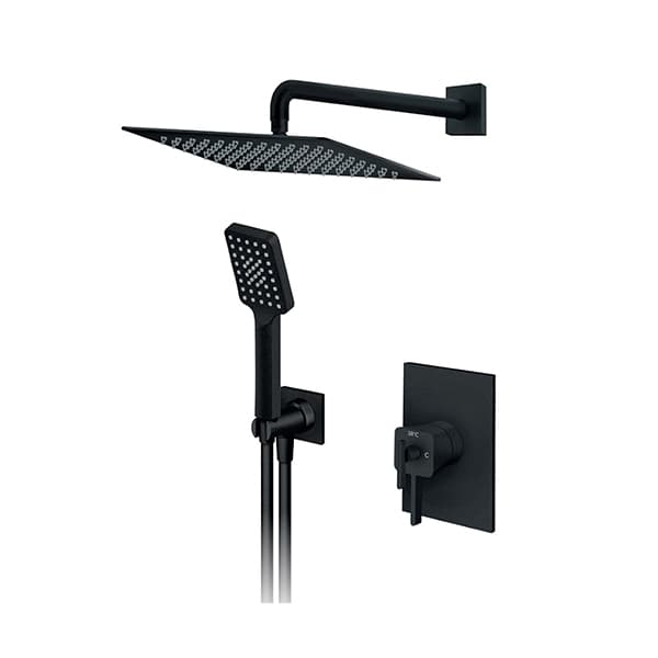 Termostatska uzidna baterija ROSAN S2 THERMO BLACK sa zidnim tušem 2T31601B