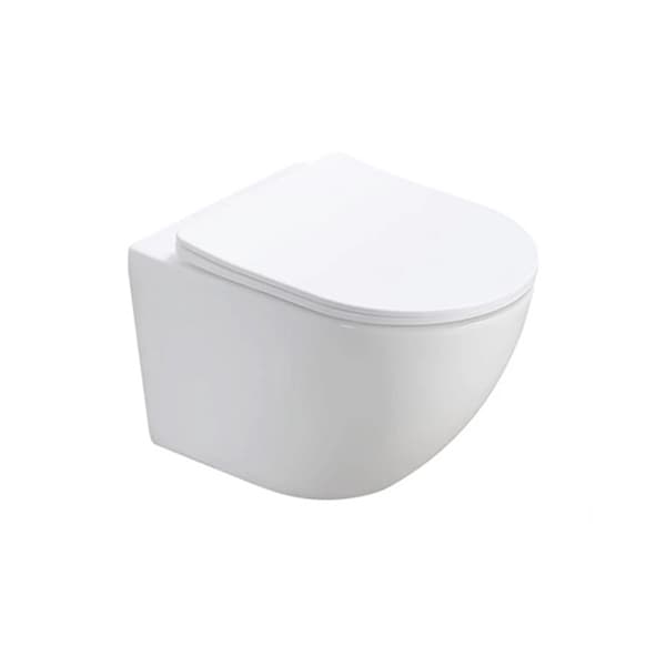 Wc šolja PERLA konzolna bela rimless + daska duroplast soft close