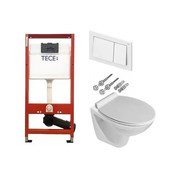 TECE set - Ugradni vodokotlić TECE + Bela tipka + JIKA PRO wc šolja sa soft close daskom